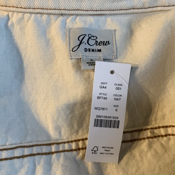 ▪️NWT J. Crew Ecru denim button-up dress - Picture 8 of 8